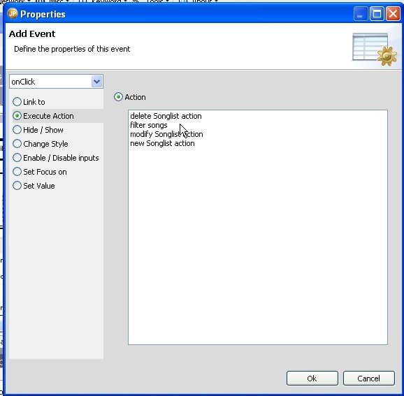 Configuring the events for your button
