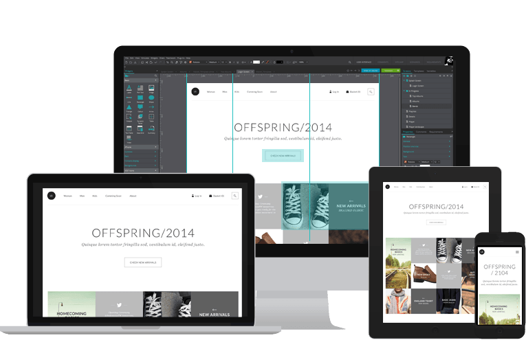 clickable wireframes for iOS Android and web