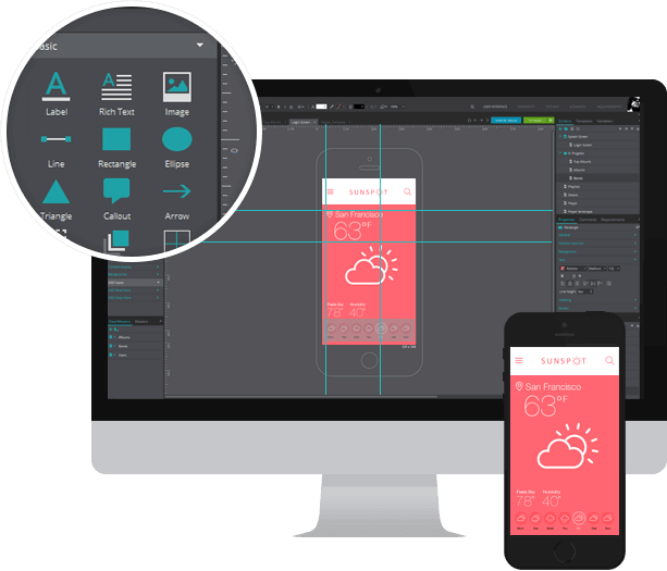 500+ widgets to create interactive wireframes