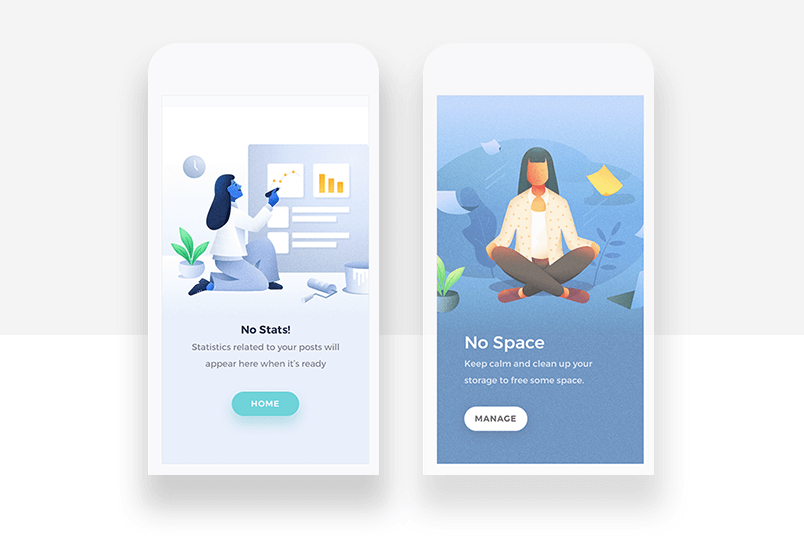 Graphic background example - custom illustration for better storytelling