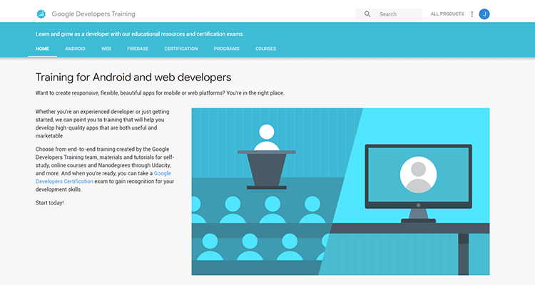 Online app development course - Google Developers Training