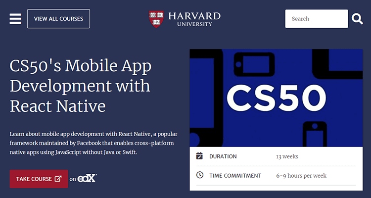 Online app development course - edX (Harvard)