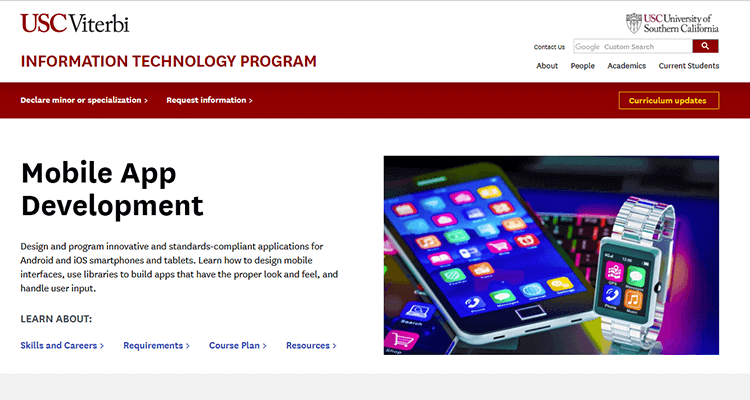 In-class app development course - USC