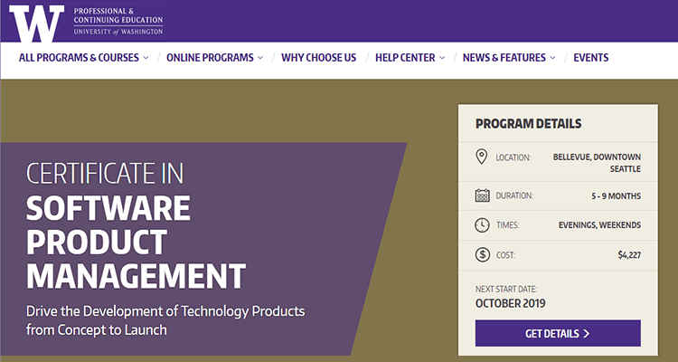 In-class product management course - University of Washington, US