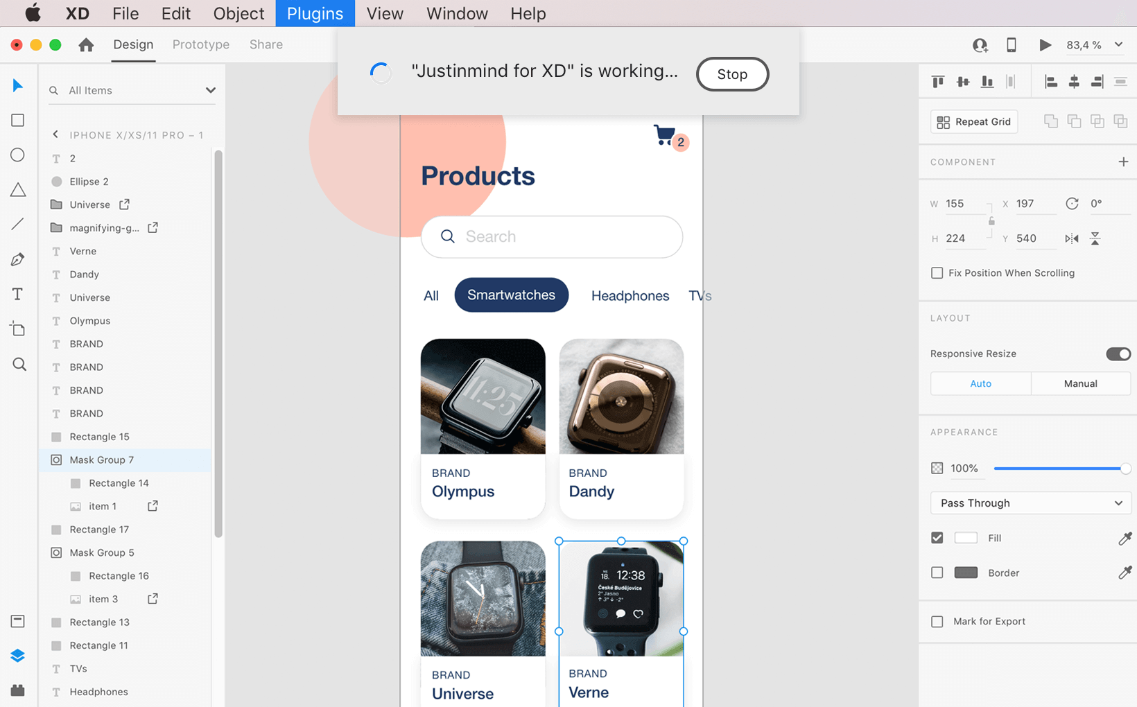 Justinmind's integration with Adobe XD